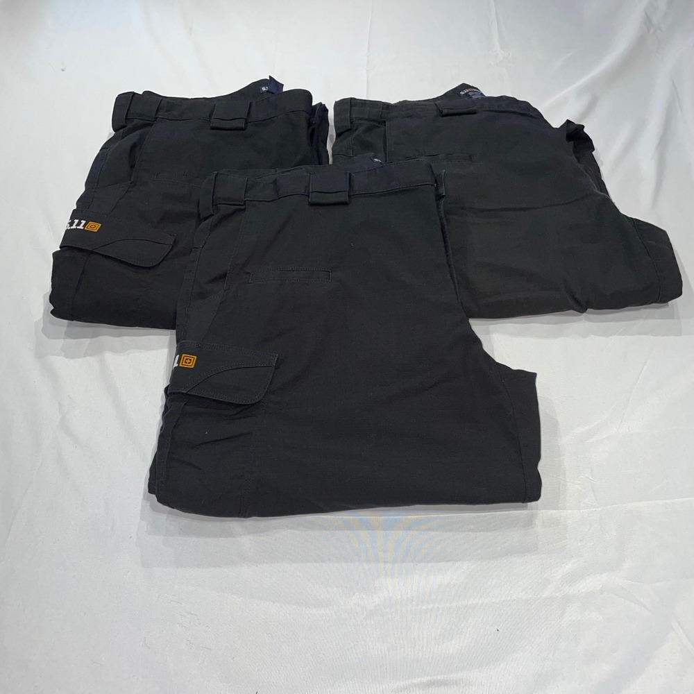 5.11 Tactical Series Mens Cargo Pants Black Ripstop Utility Work Trousers 40x36